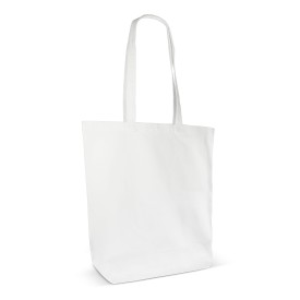 Schoudertas biologisch katoen kleur lang 270g/m² 42x12x43 cm-Wit