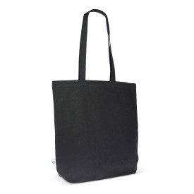 Schoudertas biologisch katoen kleur lang 270g/m² 42x12x43 cm-Zwart