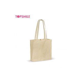 Katoenen shopper - katoen - 140g/m²- 40 x 35 x 10 cm - Oeko-tex - ecru - blokbodem en zijvouw