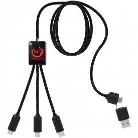 SCX.design C28 5-in-1 verlengde oplaadkabel-Rood, zwart