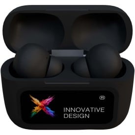 SCX.design E26 ANC-oordopjes met oplaadetui met interactief touchscreen-Zwart