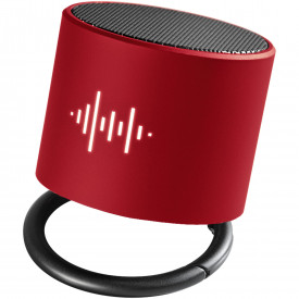 SCX.design S26 speaker 3W voorzien van ring met oplichtend logo-Mid red, zwart
