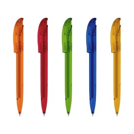 Senator Challenger balpen - kunststof - zwarte, blauwe inkt - softgrip - transparant