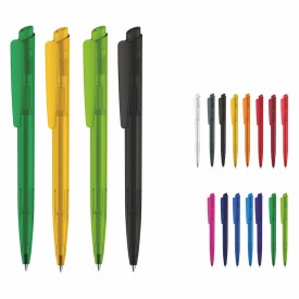 Senator Dart balpen - kunststof - zwarte, blauwe inkt - transparant - polished clip