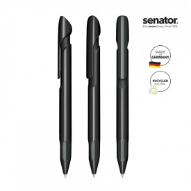 Senator Evoxx balpen - gerecycled kunststof - zwarte, blauwe inkt - polished