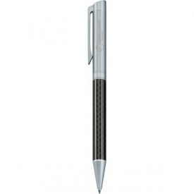 Senator Carbon line balpen - metaal - blauwe inkt - chroom details