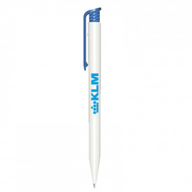 Super Hit balpen full color (prijs incl. opdruk)-Wit / lichtblauw