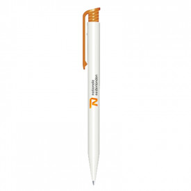 Super Hit balpen full color (prijs incl. opdruk)-Wit / oranje
