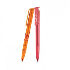 Senator Super Hit balpen - kunststof - zwarte, blauwe inkt - soft grip - transparant - polished clip
