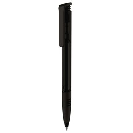 Senator Super Hit balpen - kunststof - zwarte, blauwe inkt - soft grip - transparant - polished clip
