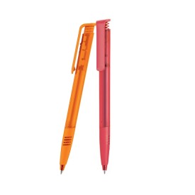 Senator Super Hit balpen - kunststof - zwarte, blauwe inkt - soft grip - transparant - polished clip