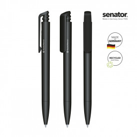 Senator Trento balpen - gerecycled kunststof - zwarte, blauwe inkt - mat gekleurd