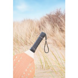 Sergio strandtennisspel - palissanderhout - getapete handvat - verpakt in katoenen zakje