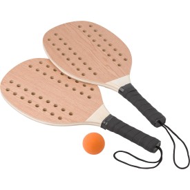 Sergio strandtennisspel - palissanderhout - getapete handvat - verpakt in katoenen zakje
