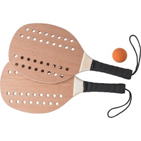Sergio strandtennisspel - palissanderhout - getapete handvat - verpakt in katoenen zakje