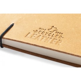 Nauthax notitieboek - A5+ - gereycled leer - 100 vellen - inclusief balpen