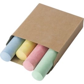 Kartonnen box met stoepkrijt - kalksteenpoeder - in cadeauverpakking