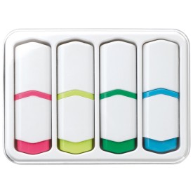 Tekstmarkers mini - PP/PS plastic - 4 kleuren - set van 4