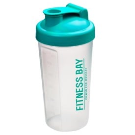 Protein shaker 600ml - kunststof - transparant - afsluitbare schroefdop
