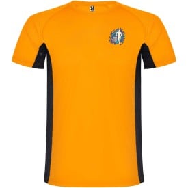 Shanghai sportshirt met korte mouwen voor heren-Fluor orange, zwart