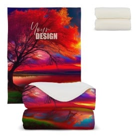 Sherpa fleece deken 130 x 170 cm - polyester - 510 g/m² - all over print