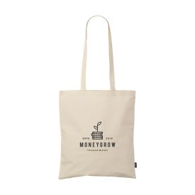 Katoenen draagtas - gerecycled katoen - 180 g/m2 - 38 x 42 cm - ecru - lange hengsels
