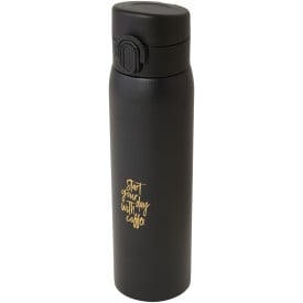 Sika 450 ml geïsoleerde fles van RCS-gecertificeerd gerecycled roestvrij staal-Zwart