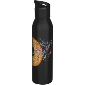 Sky 650 ml RCS gerecyclede enkelwandige roestvrijstalen waterfles-Zwart