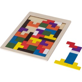Skyla puzzelspel - hout - verpakt in katoenen zakje