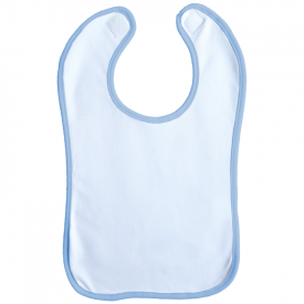 Slabbetje met klittenbandsluiting en gekleurde bies-Wit / baby blauw