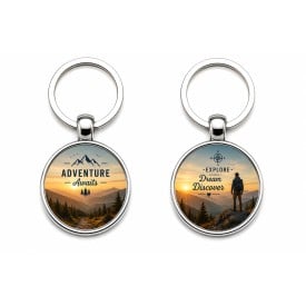 Ronde metalen sleutelhanger - 33 mm - dubbelzijdig full colour bedrukt