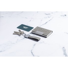 Branis rechthoek sleutelhanger - metaal - 8.7 cm - rPET polyester lint