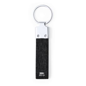 Branis rechthoek sleutelhanger - metaal - 8.7 cm - rPET polyester lint