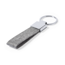 Branis rechthoek sleutelhanger - metaal - 8.7 cm - rPET polyester lint