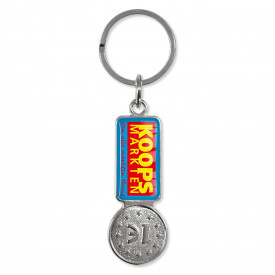 Sleutelhanger coiny metal-Blanco