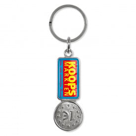 Coiny sleutelhanger - metaal - met winkelwagenmuntje
