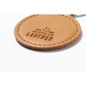 Dontex ronde sleutelhanger - gerecycled leer - Ø 5 cm