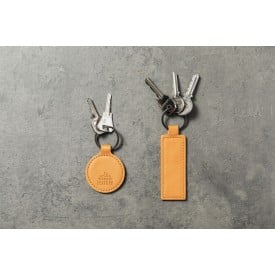 Dontex ronde sleutelhanger - gerecycled leer - Ø 5 cm