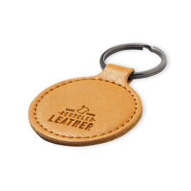 Dontex ronde sleutelhanger - gerecycled leer - Ø 5 cm