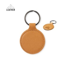 Dontex ronde sleutelhanger - gerecycled leer - Ø 5 cm