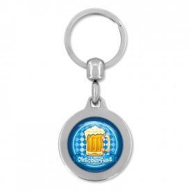 Esfera ronde sleutelhanger - metaal - Ø 2.7 cm - met doming label