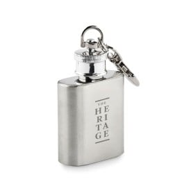 Heupfles sleutelhanger 28 ml - RVS - schroefdop met karabijnhaak