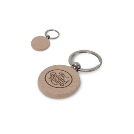 Ronde sleutelhanger - hout