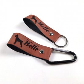 Sleutelhanger - leer - 7 cm