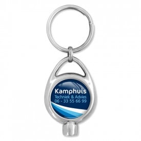 Lufty ronde sleutelhanger - metaal - Ø 2.5 cm - met doming label