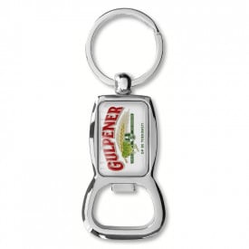 Sleutelhanger - metaal - flesopener - met label