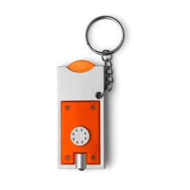 Madeleine sleutelhanger - kunststof - 6.3 cm - LED lampje - met winkelwagenmunt