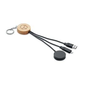 Sleutelhanger met 4-in-1 60W kabel-Zwart