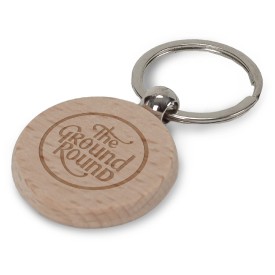 Ronde sleutelhanger - hout