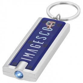 Sleutelhanger met lampje-Zilver / blauw